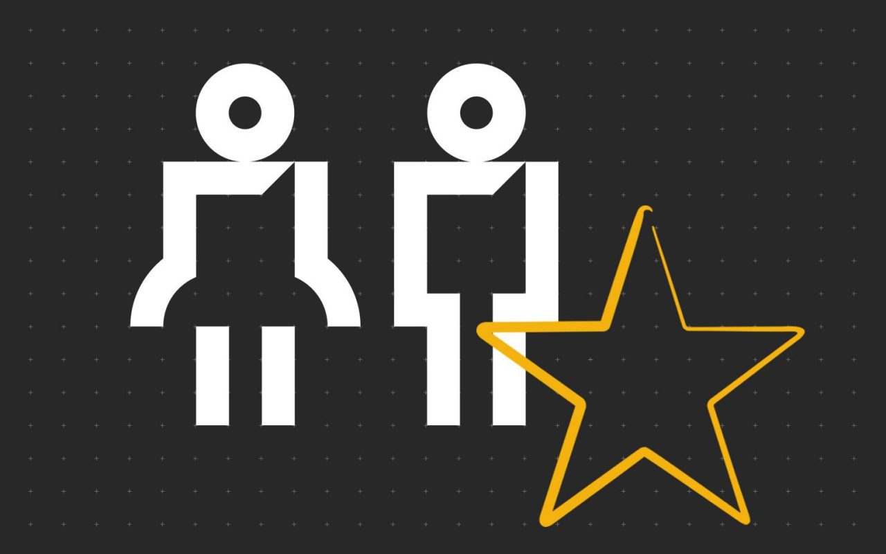 ikona ženy a muže s hvězdou